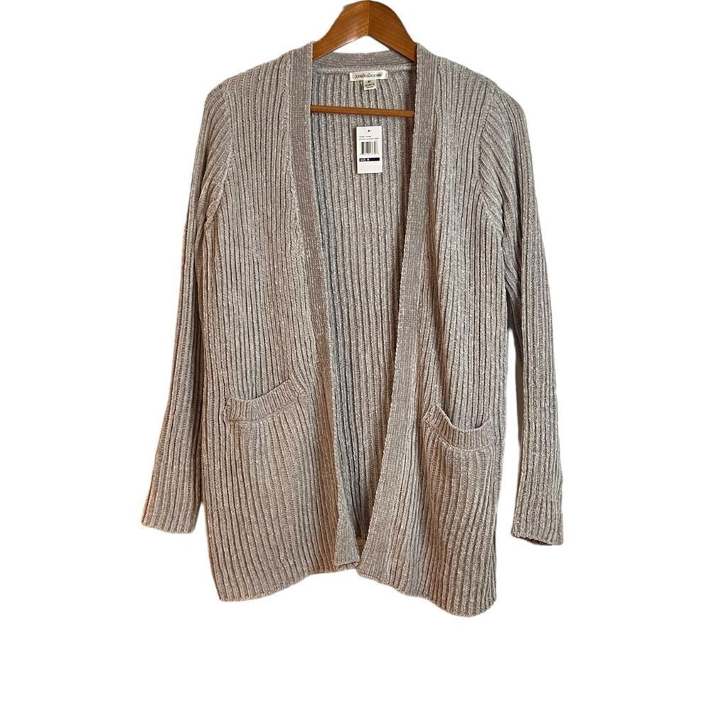 NWT! John‎ Paul Richard grey chenille cardigan